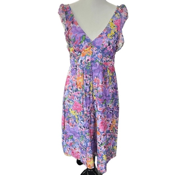 Theory lightweight floral summer midi dress size 0 - Picture 3 of 7